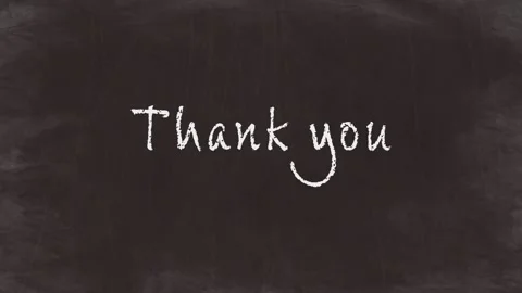 Thank you - Simple Chalk Text Animation on Blackboard(HD) Stock Footage 319428887
