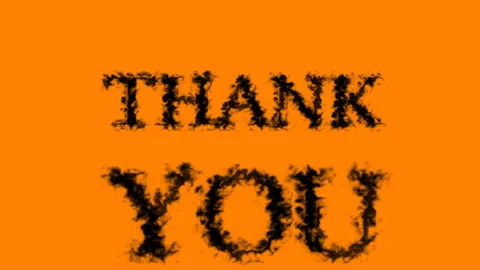 Thank You smoke text effect orange isolated background Stock Footage 139627136