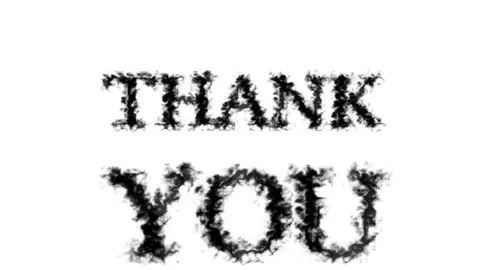 Thank You smoke text effect white isolated background Stock Footage 139627170