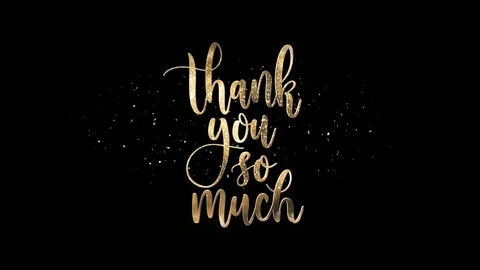 Thank You So Much Text + Alpha Channel Video stock 105269384