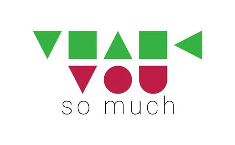 Thank you so much. Vector composition in minimalistic font style Illustrazione stock