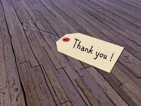 Thank you tag - 3D render Stock Illustration