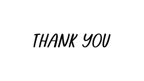 Thank you text animating on as if written - flat 2d Stock Footage 166896485