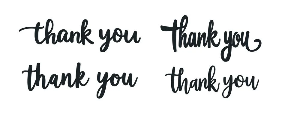 Thank you text background vector calligraphy script font. Thank you typography イラスト素材