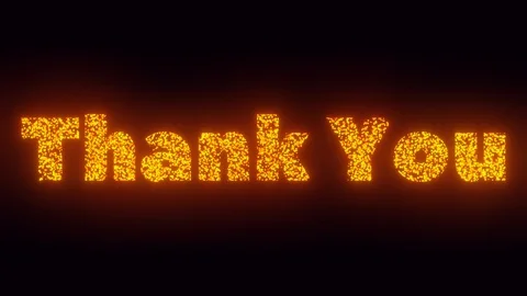 Thank You Text On Black Background, Flying Sparks, Particles 2D Animation Stock Footage 110792223