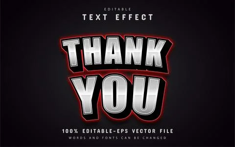Thank you text effect editable Stock Illustration