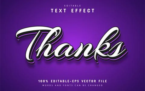 Thank you text effect editable Stock Illustration