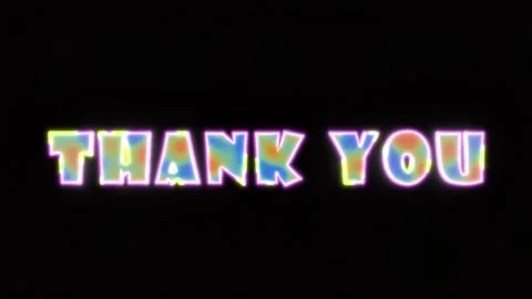 Thank you text with glitch effect animation on black background Stock Footage 297186452