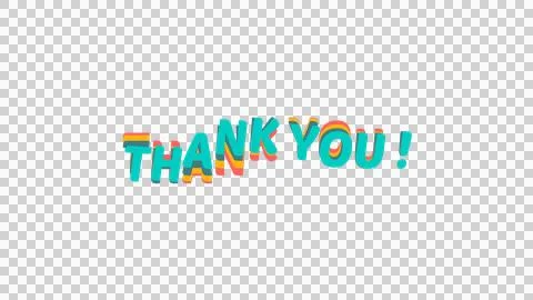 Thank You text image with wave style on transparent background. Stock Illustration