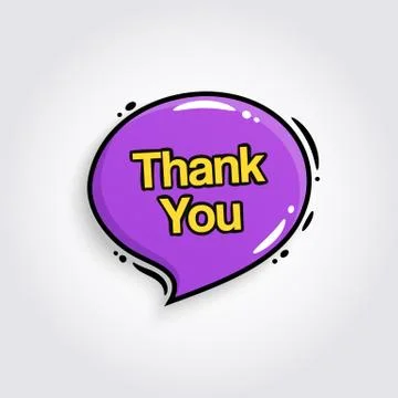 Thank you text inside speech bubble. Vector. Stock Illustration