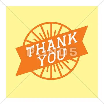 Thank You Text Lettering Vector Illustration