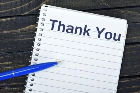 Thank You text on notepad Stock Photos