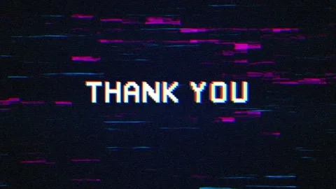 THANK YOU text over Glitches, VHS defec... | Stock Video | Pond5