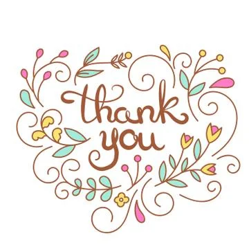 Thank You Text Poster. Thanksgiving Card Stock Illustration