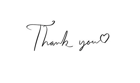 Thank you text script calligraphy hand written love heart black color message 스톡 일러스트