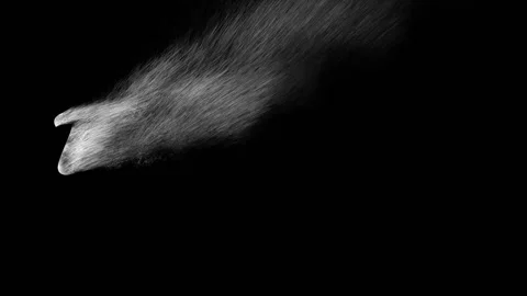 Thank you text written in white font with a dynamic powder dispersion effect Vídeo Stock 343576549
