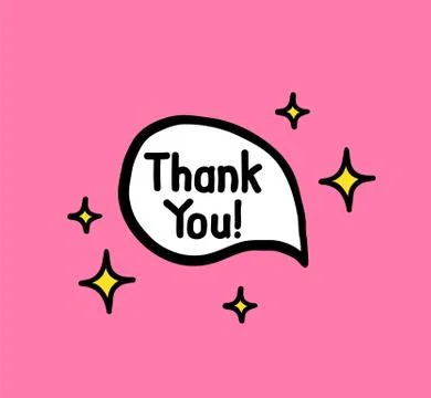 Thank You Vector doodle hand written words calligraphy peech bu Stock Illustration