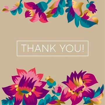 Thank you vector greeting card, postcard concept Illustrazione stock