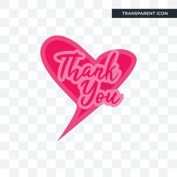 Thank you vector icon isolated on transparent background, thank you logo desi Stock Illustration