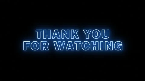 THANK YOU FOR WATCHING Glowing Text Lines Reveal on Black Background. Stock Footage 331162419