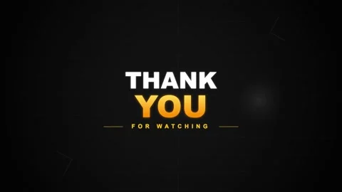 Thank you for watching text on black background screen Stock Footage 345203155