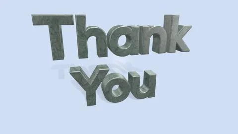 Thank you word 3d render on white background 스톡 일러스트