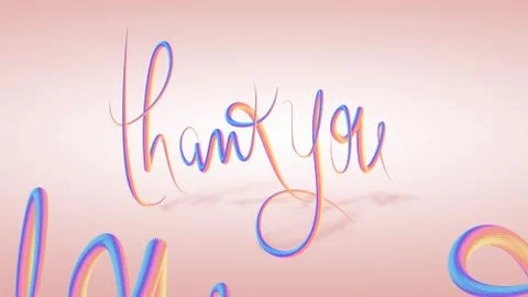 Thank you word banner in fluid multicoloured design Stock Illustration