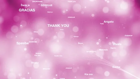 Thank you word cloud in different languages pink background animation 스톡 동영상 148581413
