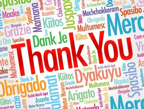 Thank You word cloud in different languages, concept background Stock Illustration