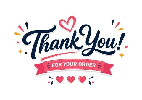 Thank you for your order script text design Illustration