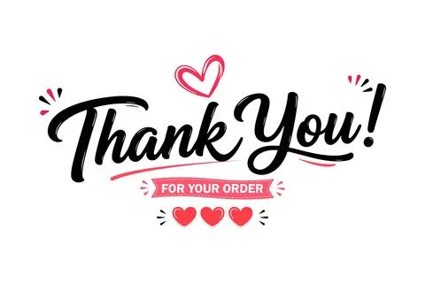 Thank you for your order text graphic Illustration