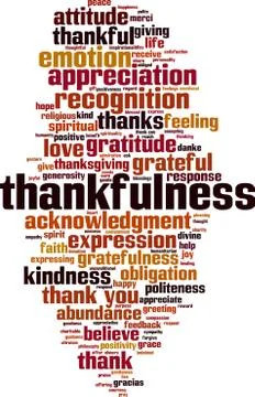 Thankfulness word cloud Stock Illustration