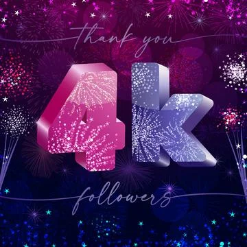 Thanks for 4 K web banner Stock Illustration