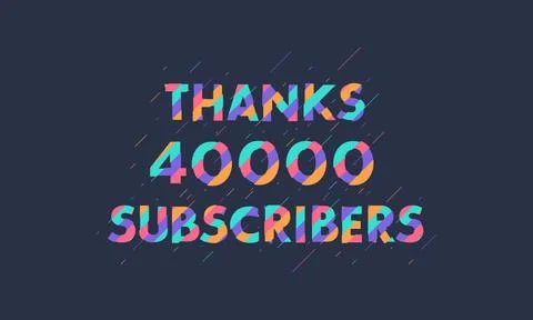 Thanks 40000 subscribers, 40K subscribers celebration modern colorful design. Stock Illustration