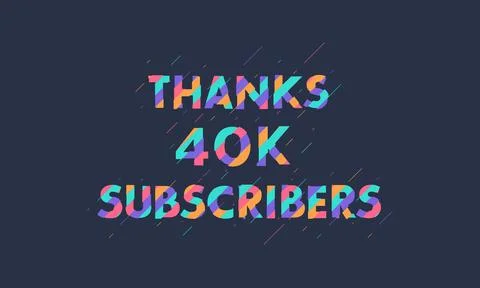 Thanks 40K subscribers, 40000 subscribers celebration modern colorful design. Illustrazione stock