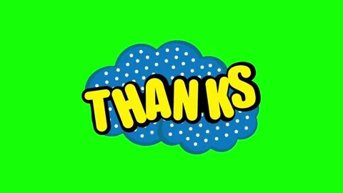 Thanks animated comic chat sticker on green screen background Stock Footage 314497185