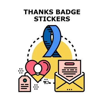 Thanks badge stickers concept vector illustration Stock Illustration