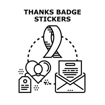 Thanks badge stickers concept vector illustration Stock Illustration