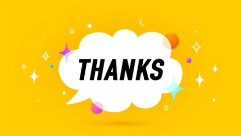 Thanks. Banner, speech bubble Stock Illustration