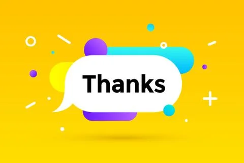 Thanks. Banner, speech bubble, poster and sticker concept Stock-Illustration