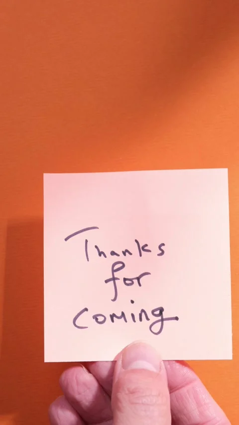 Thanks for Coming Note Stock-Footage 294701609