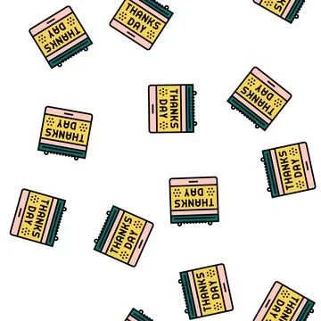 Thanks day calendar date vector seamless pattern Stock Illustration