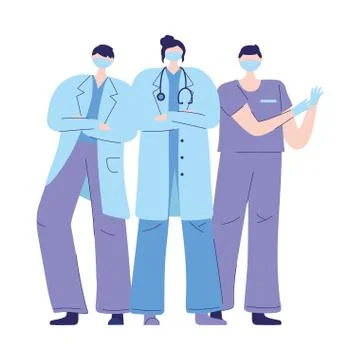 Thanks doctors nurses, physicians community medical staff Stock Illustration