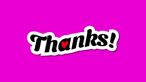 Thanks! Exclamation Colorful Text Motion Graphics Animation Stock Footage 283198974