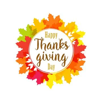 Thanks giving maple white square card Illustrazione stock