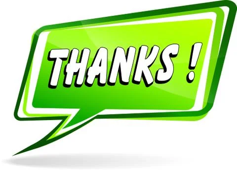 Thanks green speech Stock Illustration