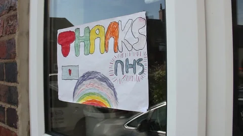 Thanks NHS Poster HD Stock Footage 128440271