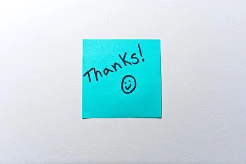 Thanks Notes on White Background Stock Photos