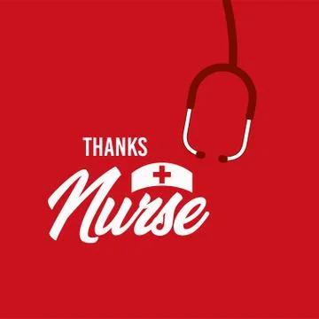 Thanks Nurse Vector Template Design Illustration Stock Illustration