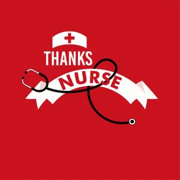 Thanks Nurse Vector Template Design Illustration Stock Illustration